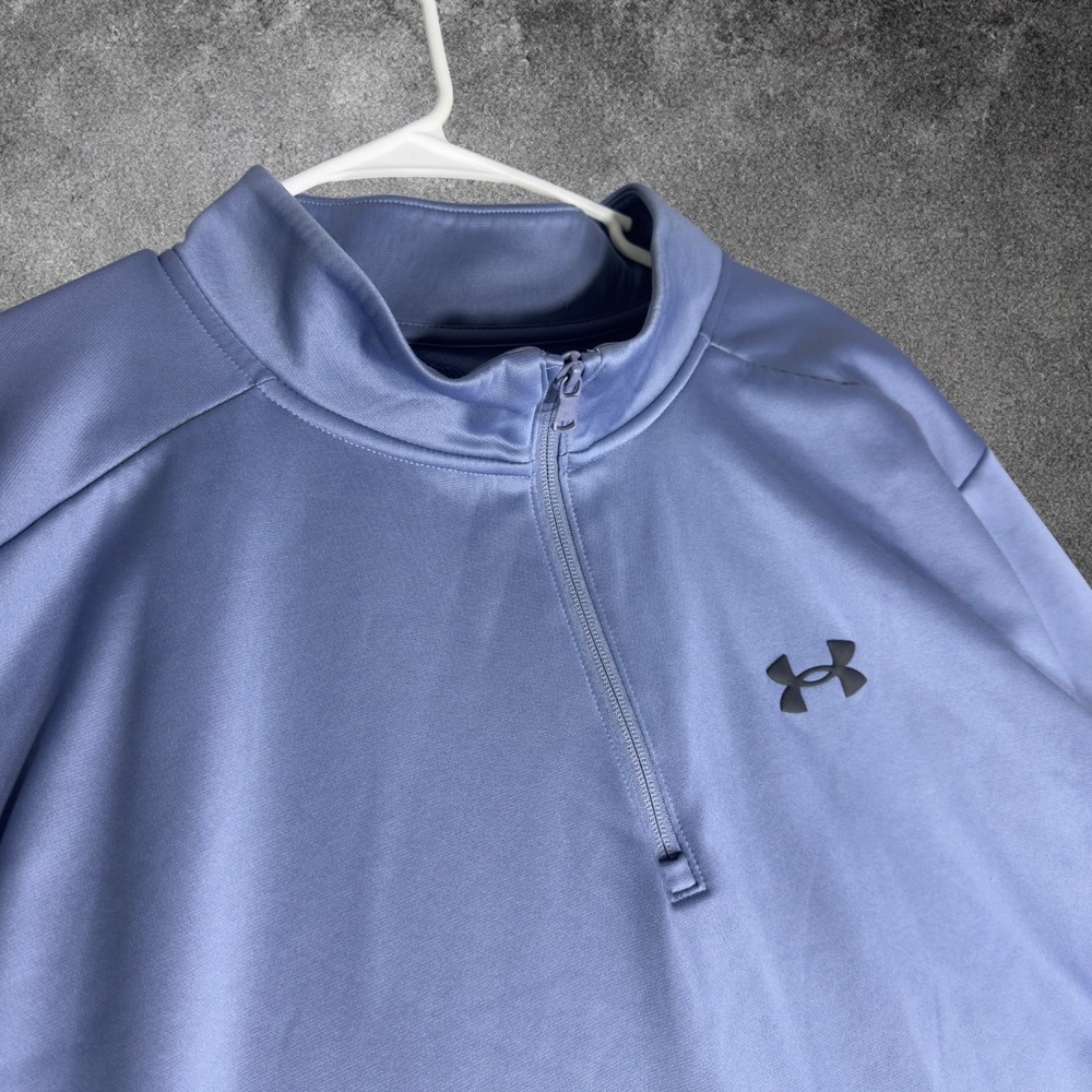 Under Armour Men's 4XL Tall Blue Quarter Zip Pullover Loose Fit Fleece Athletic